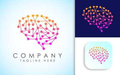 Design del logo del cervello moderno e semplice5