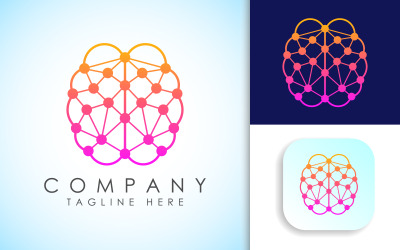 Design moderno e semplice del logo del cervello3