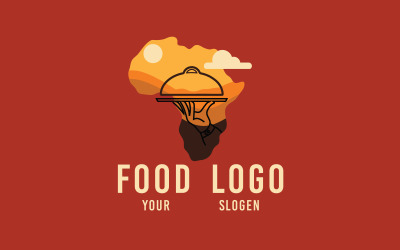 Kaart voedsel Logo ontwerpsjabloon