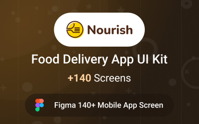 Комплект пользовательского интерфейса приложения Nourish Food Delivery