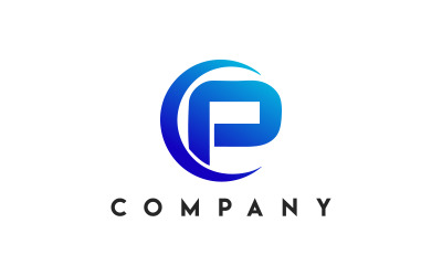 Logo potente, modello di icona del logo della lettera P