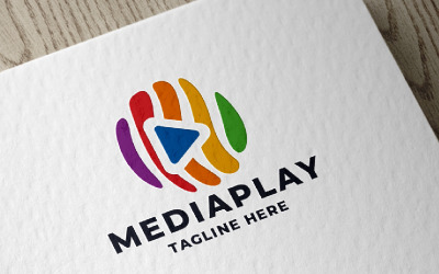 Modèle de logo Media Play Pro