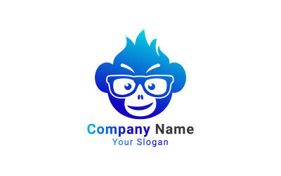 Monkey head logotyp, Fresh Monk Logo, fantastisk apa vektor