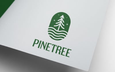 Szablon projektu logo naturalne drzewo sosnowe