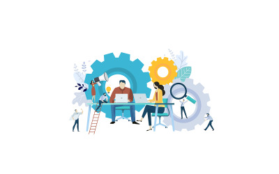 Kreativ platt design affärsidéillustration