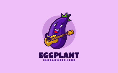 Logo de dessin animé de mascotte d&amp;#39;aubergine