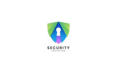 Logotipo colorido gradiente de segurança