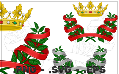 Olive Wreath Vector Design With Ribbon