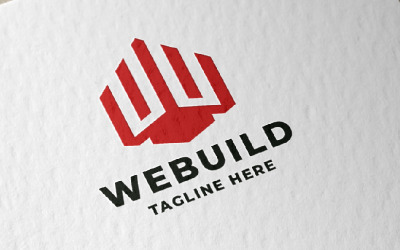 Шаблон логотипа Web Build Letter W Pro
