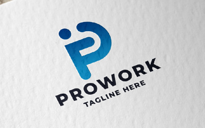 Szablon logo Pro Work Letter P Pro