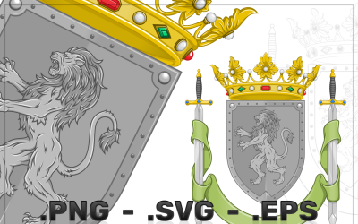 Vector Design Coat Of Arms With Lion