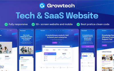 Growtech - Tech &amp;amp; SaaS кодований шаблон веб-сайту