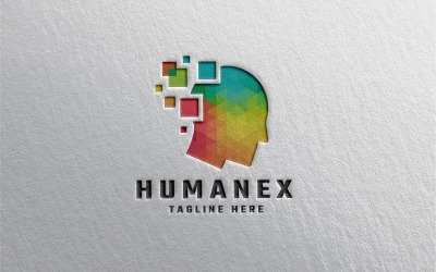 Modèle de logo humain Pixel Pro