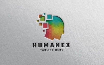 Modelo de logotipo Human Pixel Pro