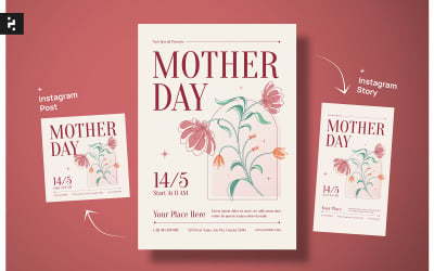 Muttertags-Flyer-Blumenthema