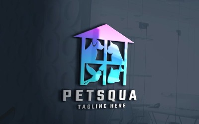 Шаблон логотипу Pet Shop Square