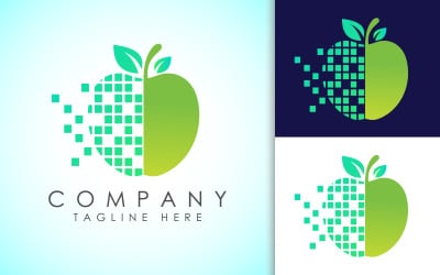 Apple technology logo vector design template