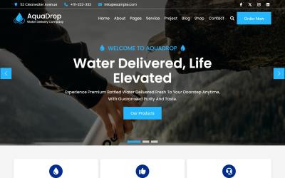 Aquadrop - HTML5-шаблон веб-сайта для компании по доставке воды