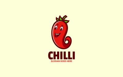 Chili Mascot Cartoon Logo