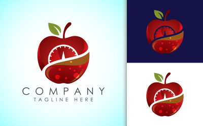 Elma diyeti logo tasarımı vektörü2