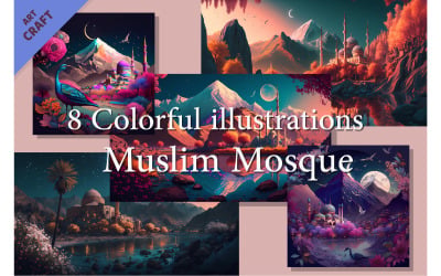 Moschee der Muslime. Illustration.