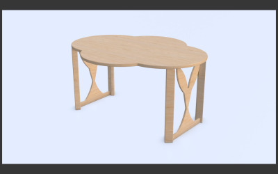 Table nuageuse en bois
