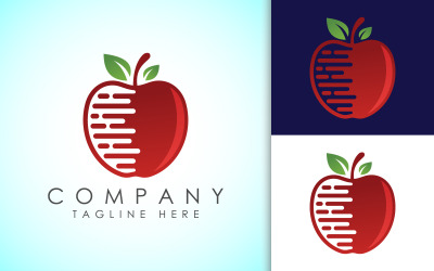 Векторный дизайн логотипа Apple technology template3