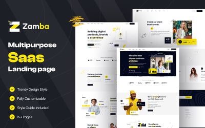 Zamba - Modèle Figma de site Web Saas