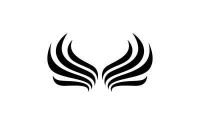 Ala negra pájaro halcón logo vector v2