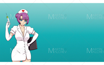 Anime Manga infermiera illustrazione vettoriale