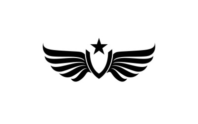 Black wing bird falcon logo vector v1