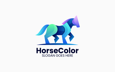 Paard Gradiënt Kleurrijk Logo Vol.8