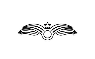 Aile noire oiseau faucon logo vecteur v8