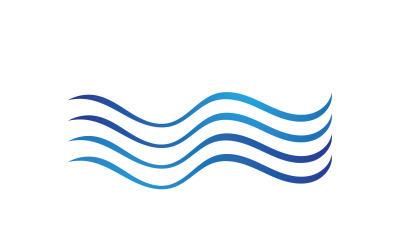 Logo della società di design del logo dell&amp;#39;onda d&amp;#39;acqua della spiaggia v1