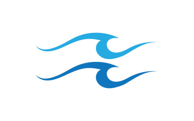 Logo della società di design del logo dell&amp;#39;onda d&amp;#39;acqua della spiaggia v5