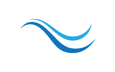 Logotipo de empresa de diseño de logotipo de onda de agua de playa v16