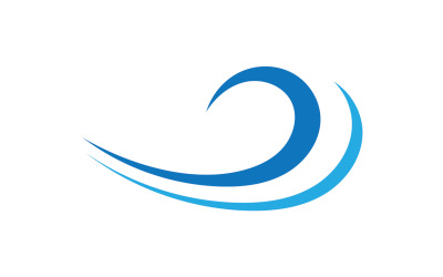 Logotipo de empresa de diseño de logotipo de onda de agua de playa v18