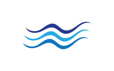 Logotipo de empresa de diseño de logotipo de onda de agua de playa v7
