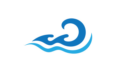 Logotipo de la empresa de diseño de logotipo de onda de agua de playa v19