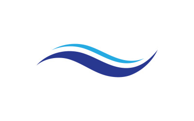 Logotipo de la empresa de diseño de logotipo de onda de agua de playa v24