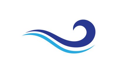 Logotipo de la empresa de diseño de logotipo de onda de agua de playa v25