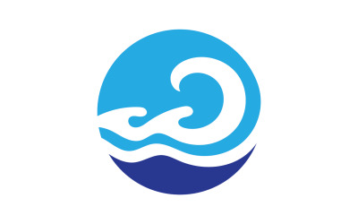 Logotipo de la empresa de diseño de logotipo de onda de agua de playa v27