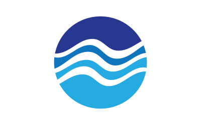 Logotipo de la empresa de diseño de logotipo de onda de agua de playa v28
