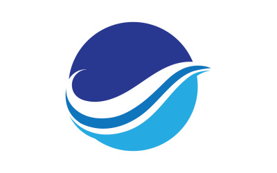 Logotipo de la empresa de diseño de logotipo de onda de agua de playa v31