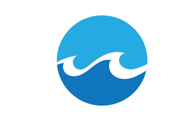 Logotipo de la empresa de diseño de logotipo de onda de agua de playa v34