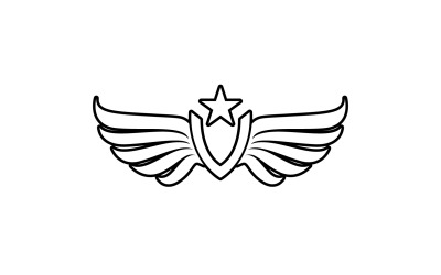 Vettore del logo del falco dell&amp;#39;uccello dell&amp;#39;ala nera v17