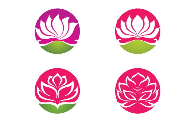 Blomma lotus yoga symbol vektor design företagsnamn v42