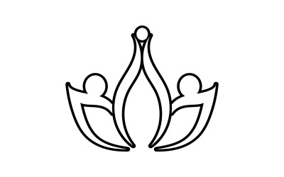 Çiçek lotus yoga sembolü vektör tasarım şirketi adı v56