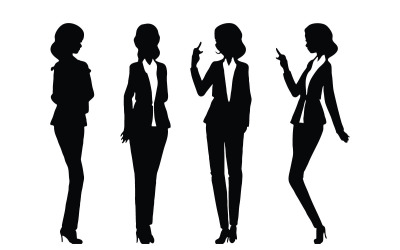 Female office staff silhouette vector