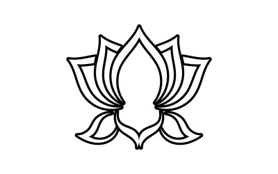 Flor de loto yoga símbolo vector diseño empresa nombre v49